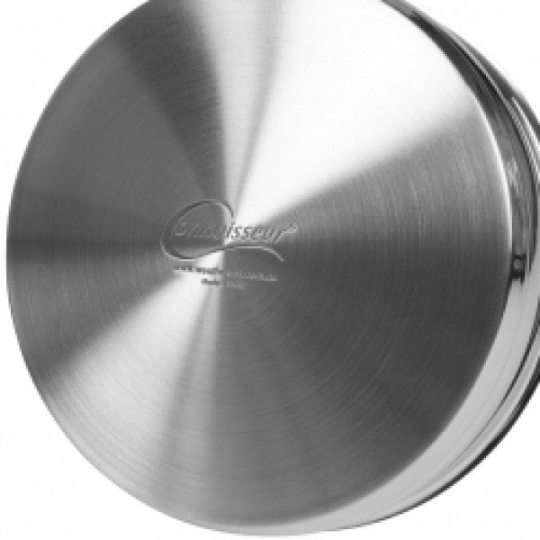 28cm S/S Frying Pan with Glass Lid - Cafe Supply