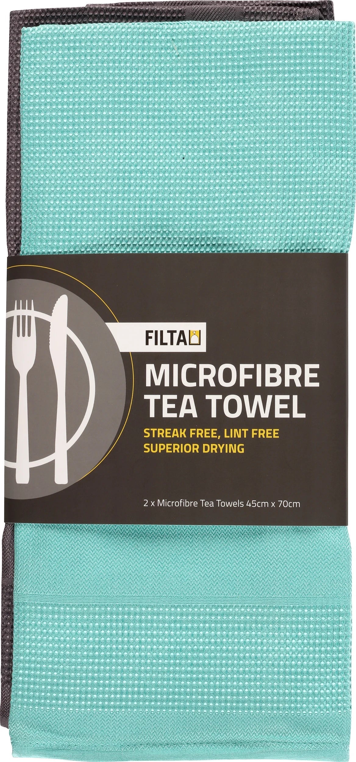 FILTA XL MICROFIBRE TEA TOWEL SKY 2 PACK (45CM X 70CM) (Pack of 10) - Cafe Supply