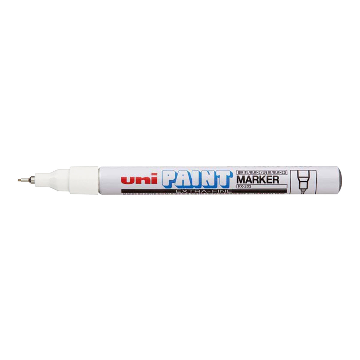 Uni Paint Marker 0.8mm Bullet Tip White PX-203 - Cafe Supply