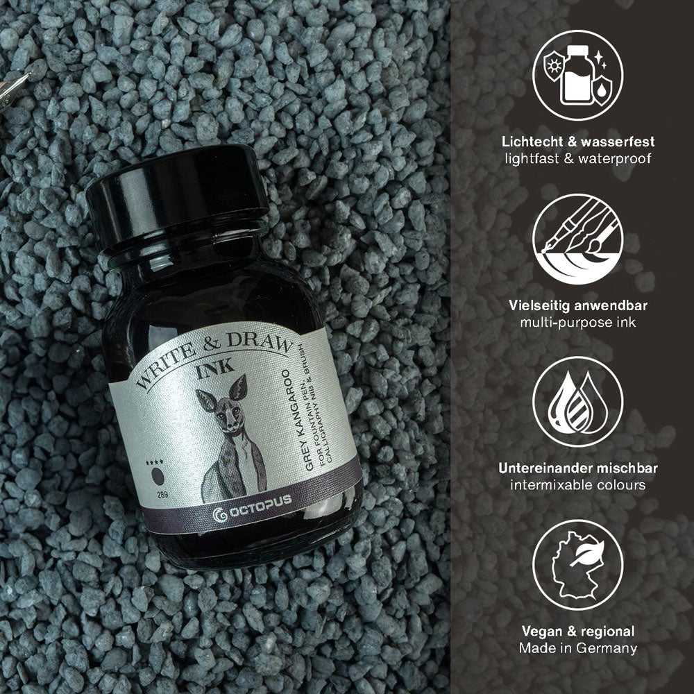Octopus Fluids Write and Draw Ink 289 Grey Kangaroo 50ml