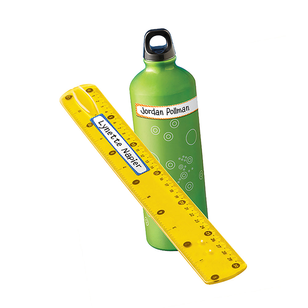 Avery Label Kids Durable Blue Orange Yellow Green Neon Border 89x16mm 7up 5 Sheets - Cafe Supply