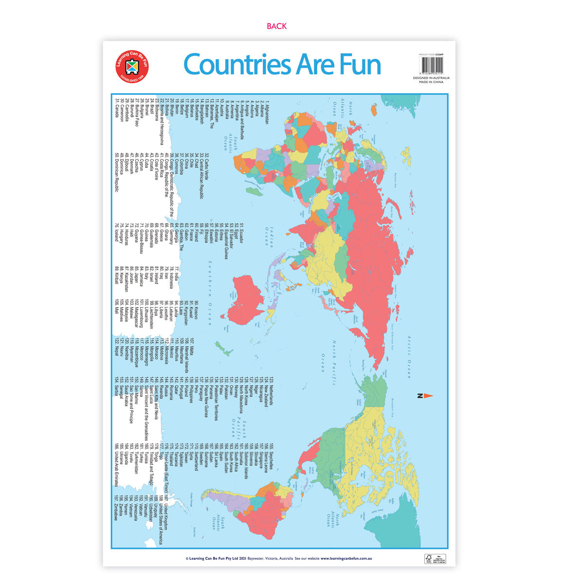 LCBF Wall Chart Countries Are Fun Poster - Cafe Supply