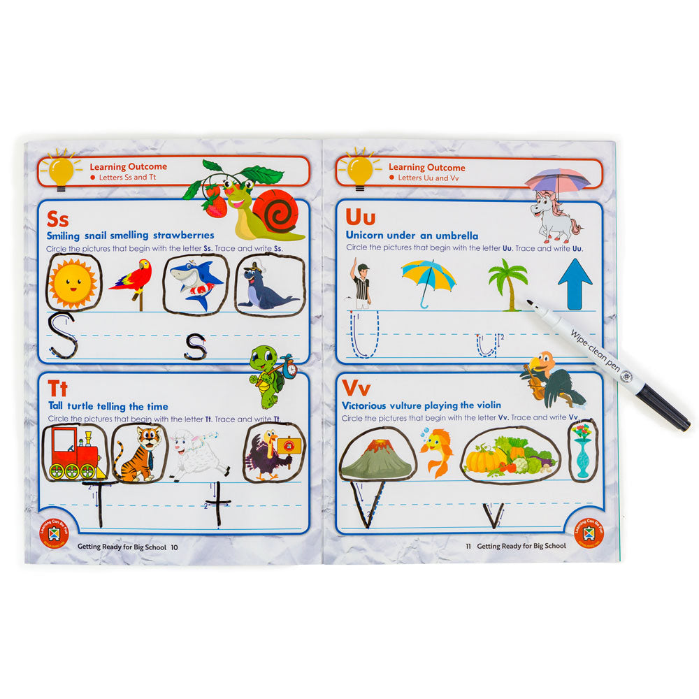 LCBF Wipe Clean Learning Book Get Ready Big School w/Marker - Cafe Supply