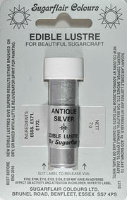 Sugarflair Edible Lustre Colour Antique Silver - Cafe Supply
