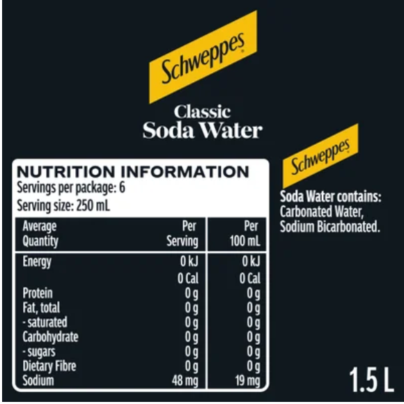 Schweppes Classic Soda Water 1.5l - Cafe Supply