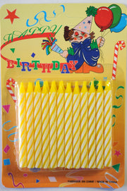 Candle Candy Striped Yellow 60mm (24) - Cafe Supply
