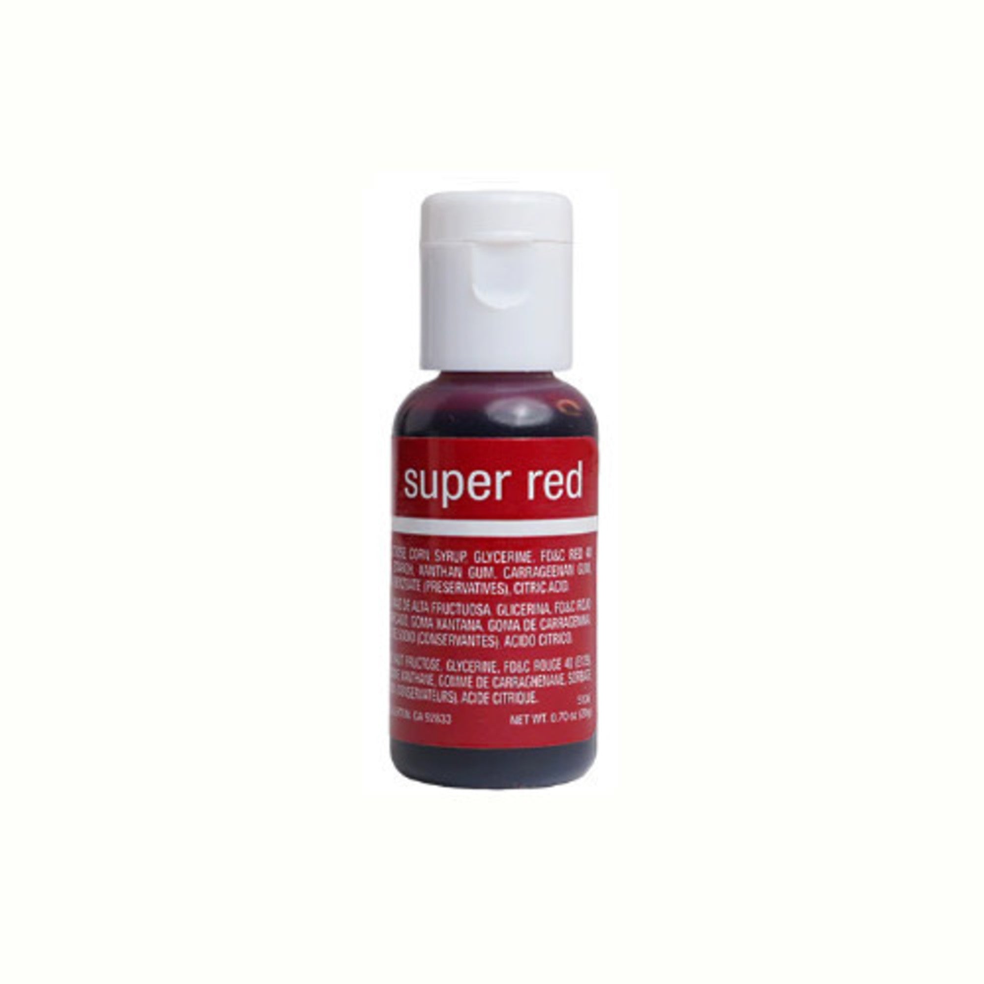 Chefmaster Liqua Gel Super Red (Box of 12 - Cafe Supply