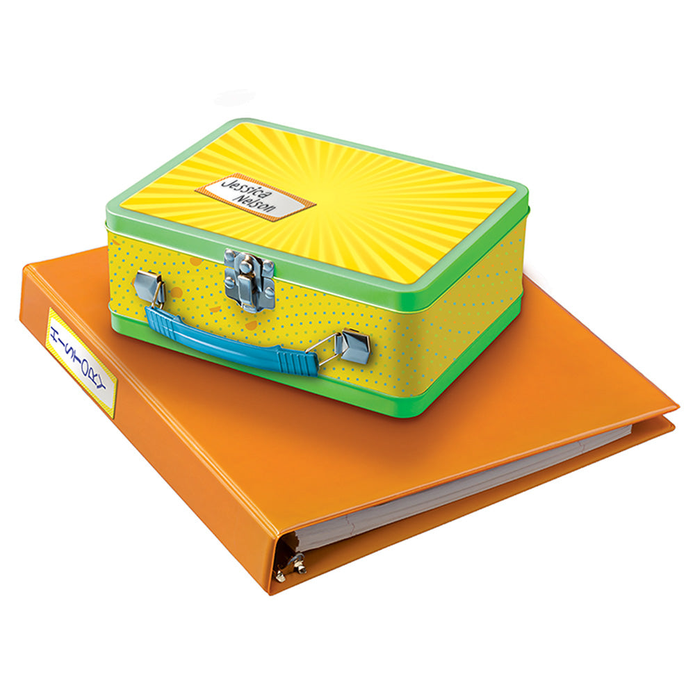 Avery Label Kids Durable Orange Yellow Neon Border 89x32mm 4up 5 Sheets - Cafe Supply