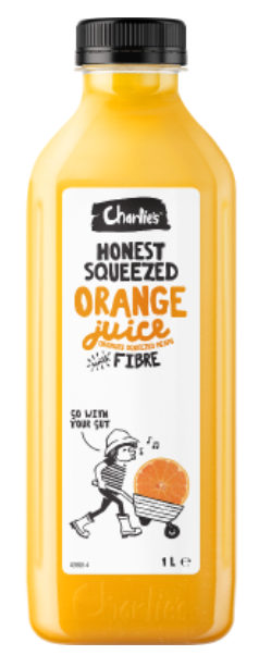 Charlie's Honest Squeezed Orange Juice + Fibre 1l