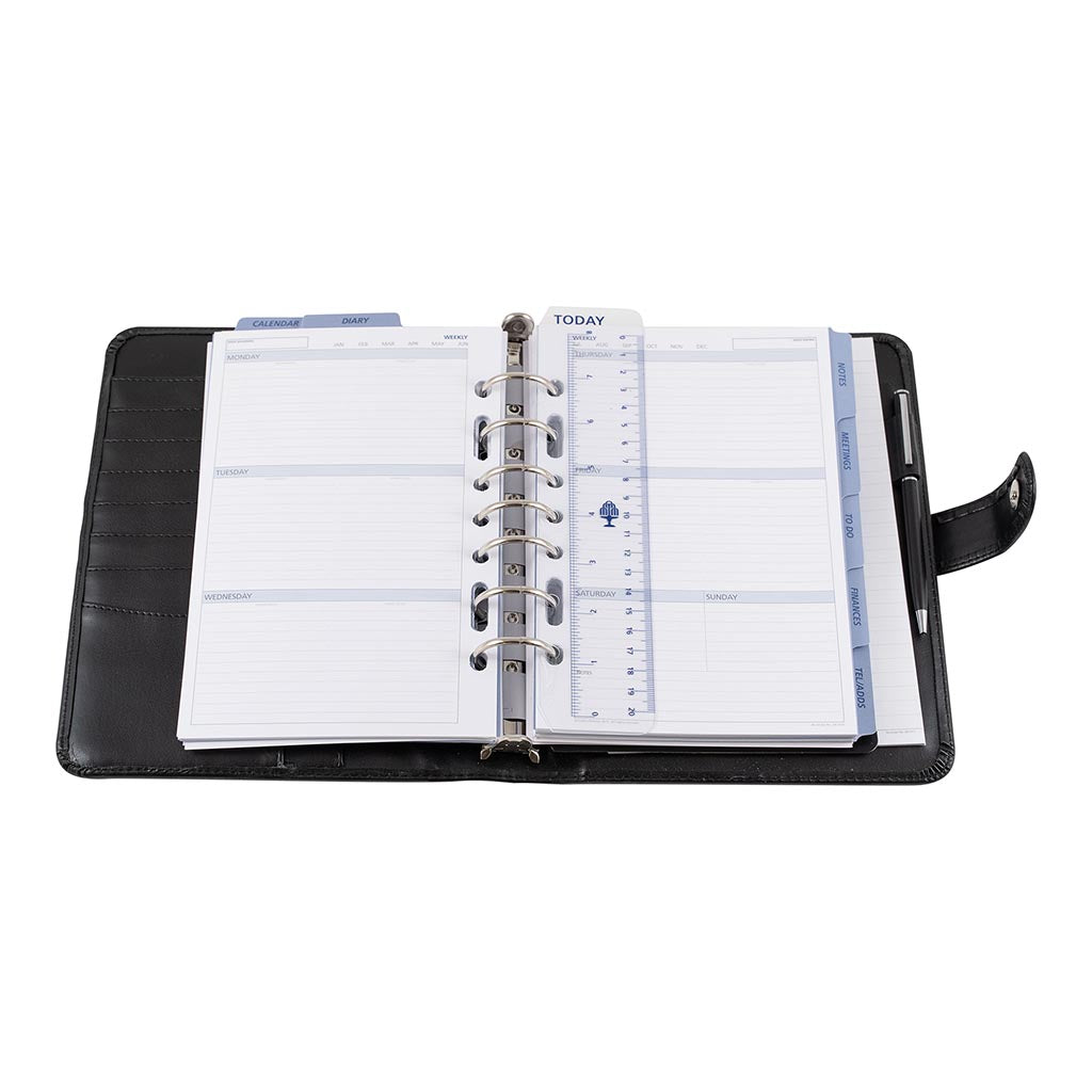 Debden Desk Dayplanner with Snap Closure Black