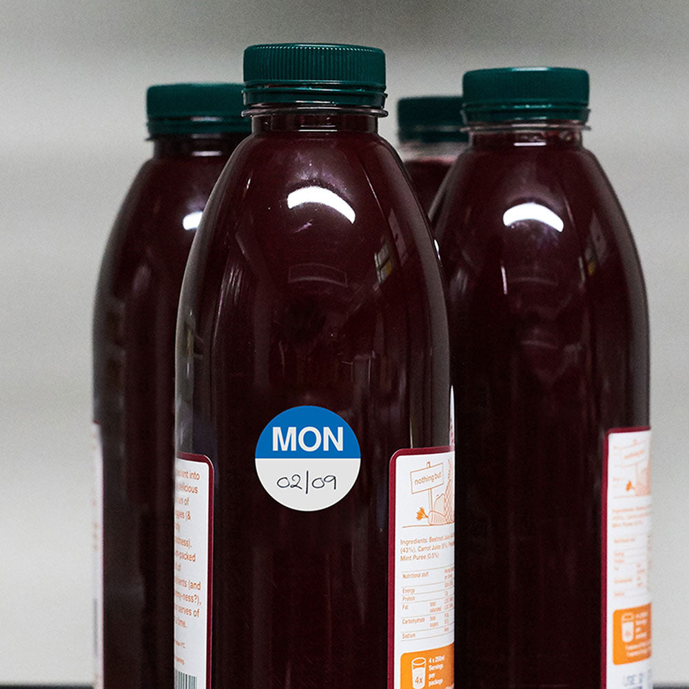 Avery Labels Monday Round Day 24mm Blue White 1000 Roll - Cafe Supply