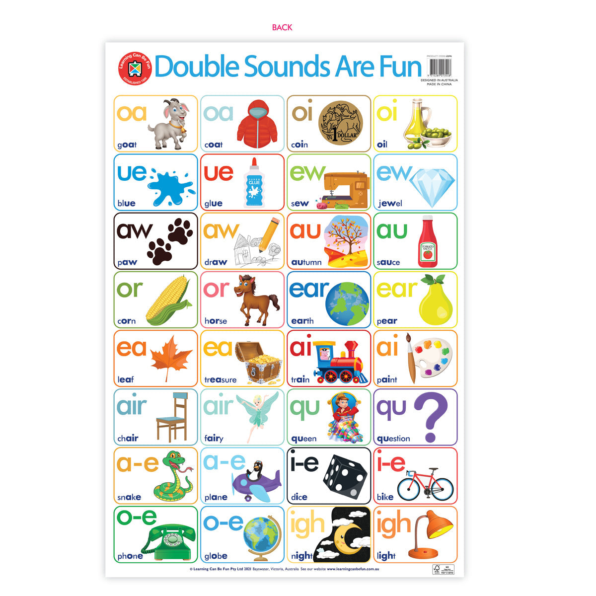LCBF Wall Chart Double Sounds Are Fun Poster