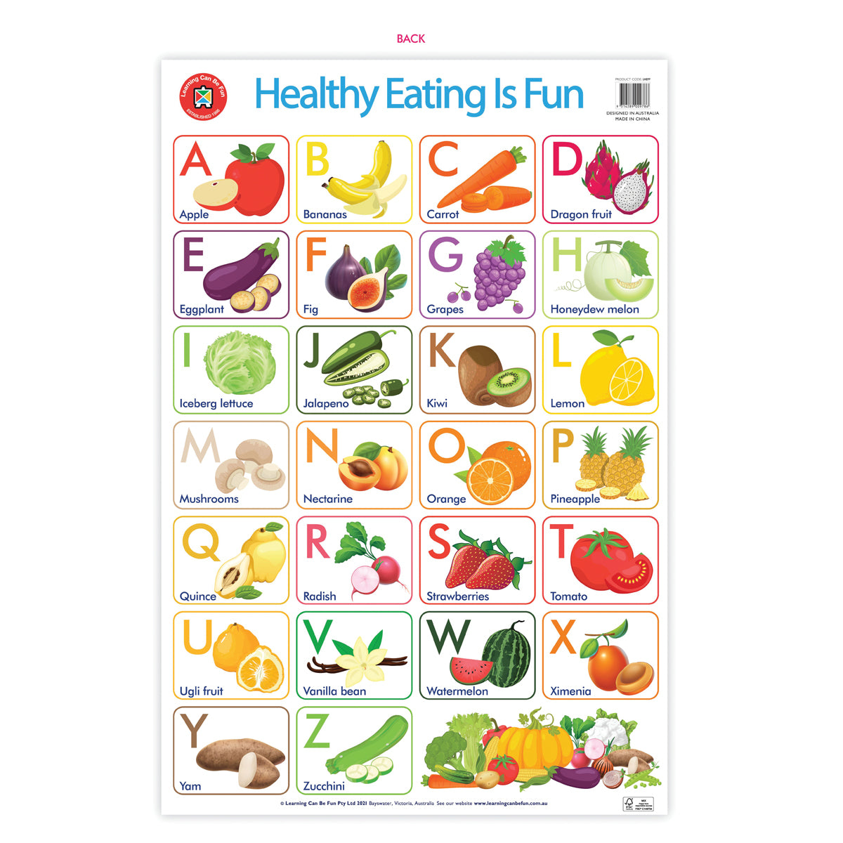 LCBF Wall Chart Healthy Eating is Fun Poster - Cafe Supply