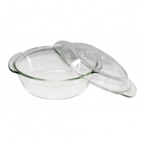Glass Casserole Dish With Lid Round 2L - Cafe Supply