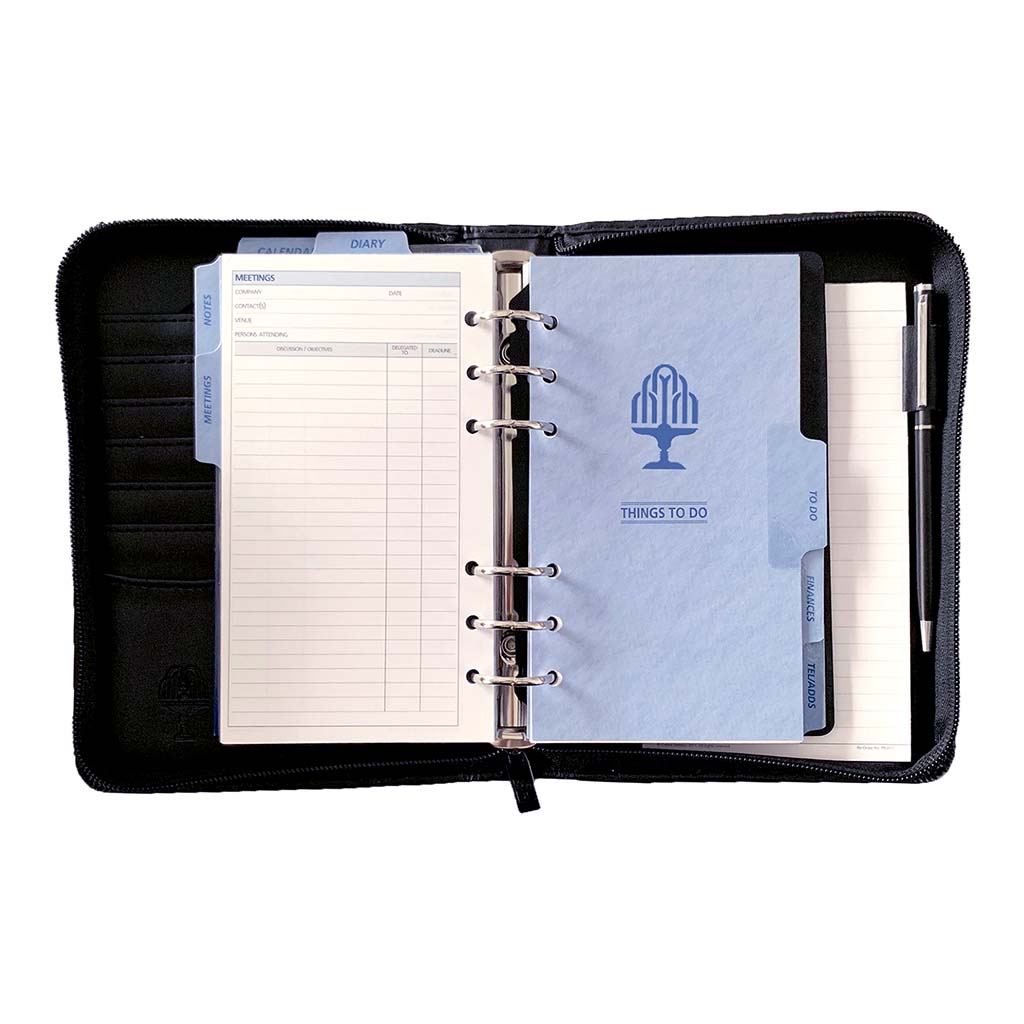 Debden Personal Dayplanner 2023 with Zip Closure Black