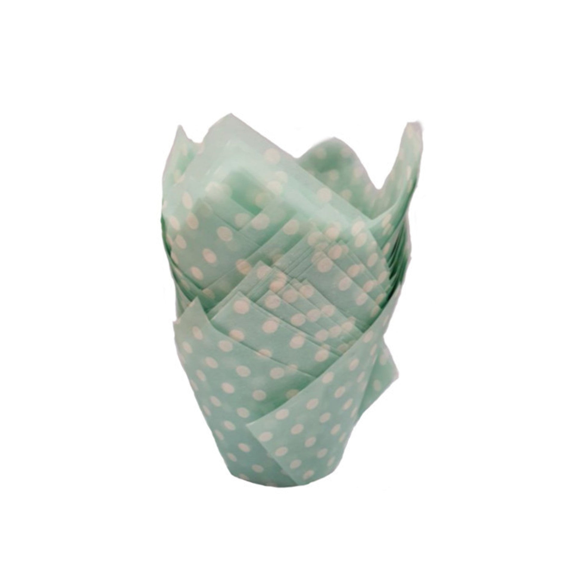 Pastel Blue Polkadot Folded Cups 175x60mm (200) - Cafe Supply