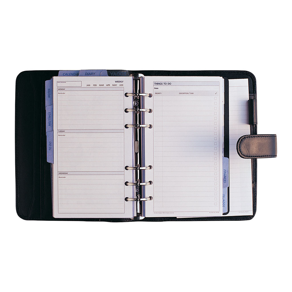 Debden Personal Dayplanner with Snap Closure Black
