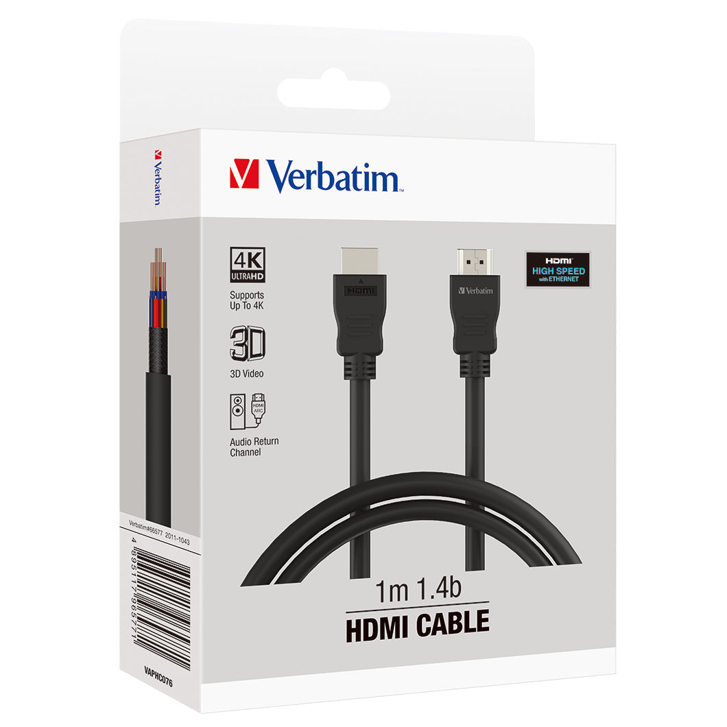 Verbatim Essentials HDMI Cable 1m Black - Cafe Supply