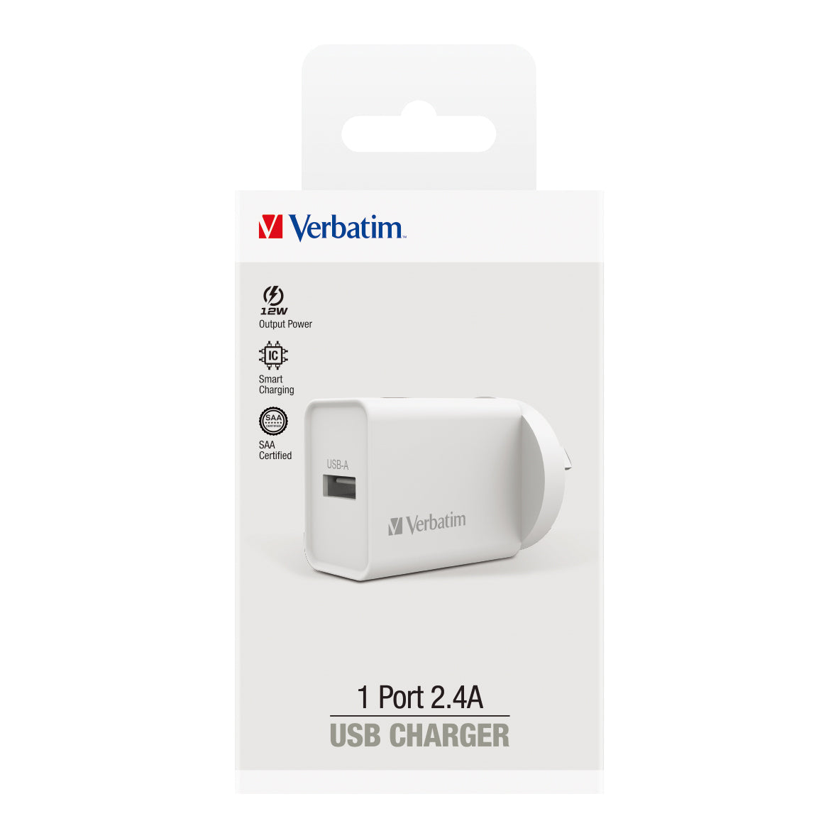 Verbatim Essentials USB Charger Single Port 2.4A White - Cafe Supply