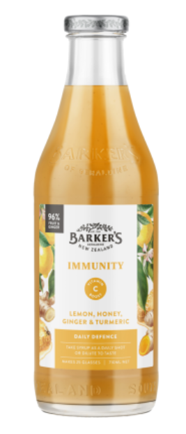 Barker's Immunity Lemon Honey Ginger & Turmeric Syrup 710ml