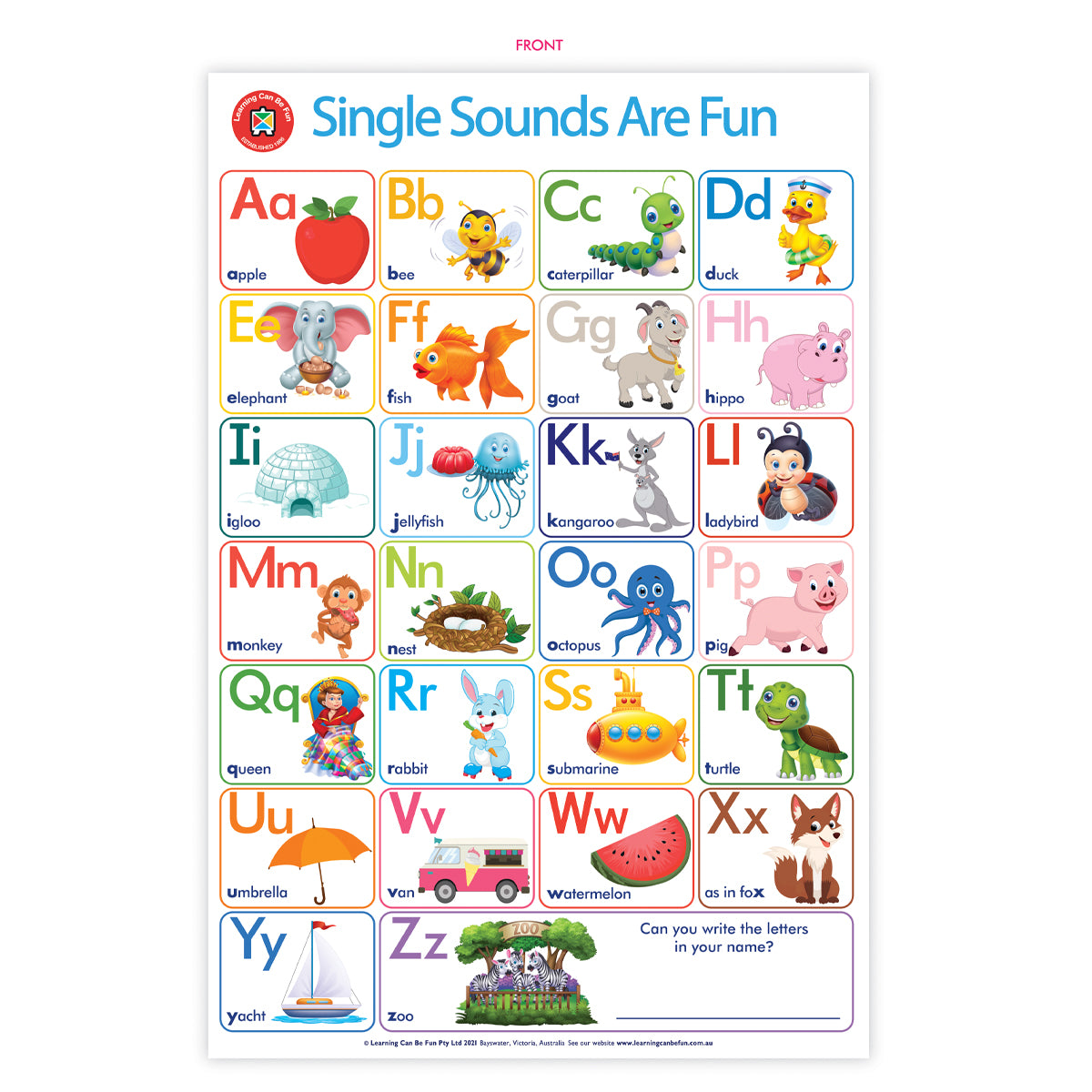 LCBF Wall Chart Single Sounds Are Fun Poster - Cafe Supply