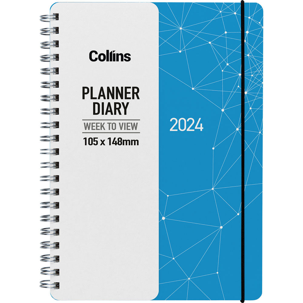 Collins Fascinate Pocket Week To View Diary Sky Blue Wiro Even Year