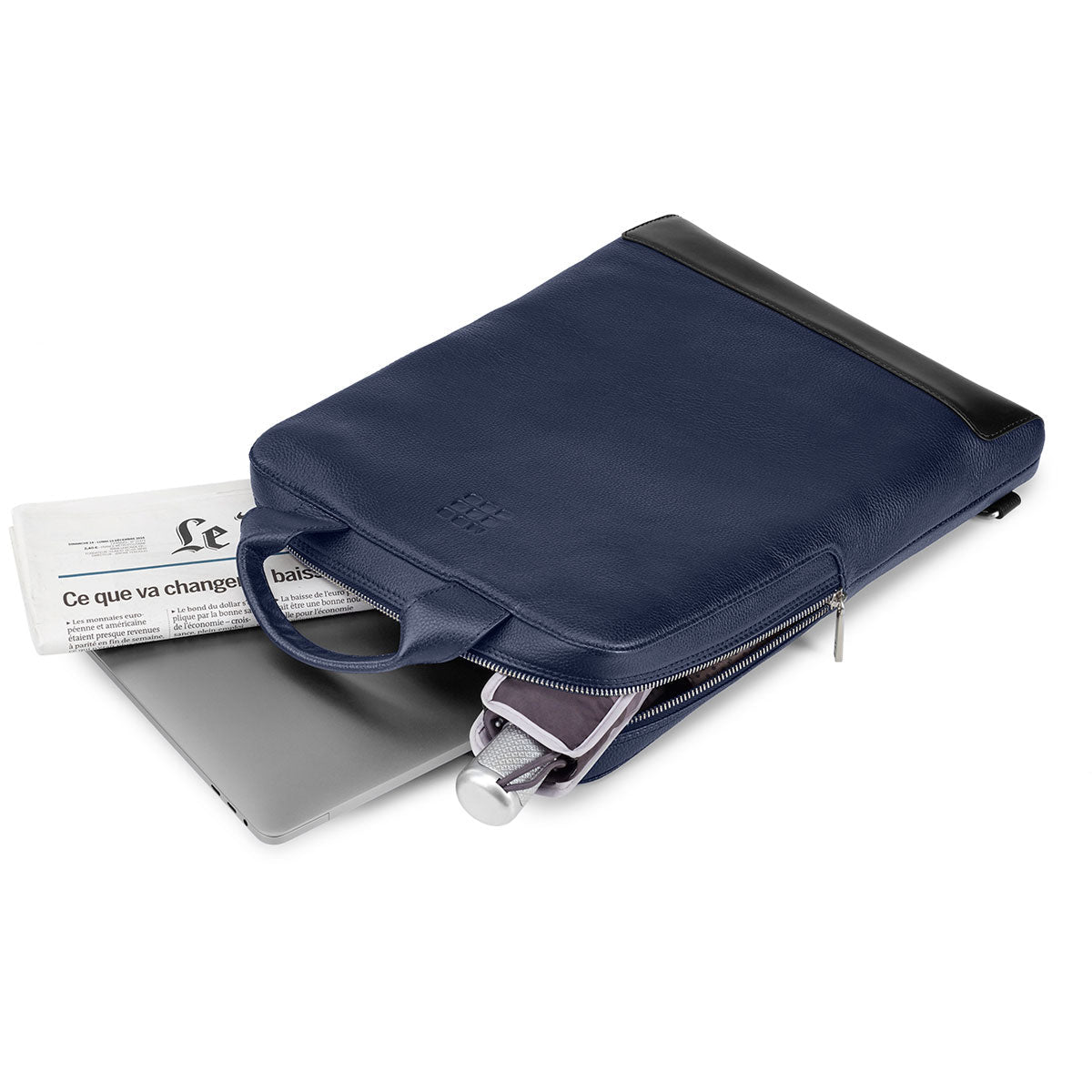 Moleskine Classic Leather Device Bag Vertical Sapphire Blue - Cafe Supply