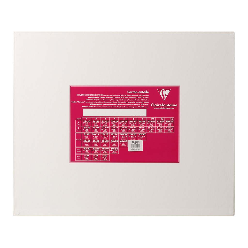 Clairefontaine Canvas Board White 50x60cm