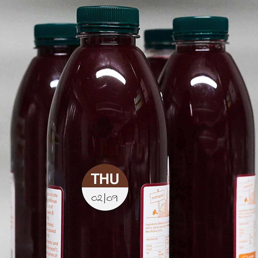 Avery Labels Thursday Round Day 24mm Brown White 1000 Roll - Cafe Supply