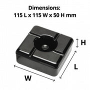 Windless Black Melamine Ashtray - Cafe Supply