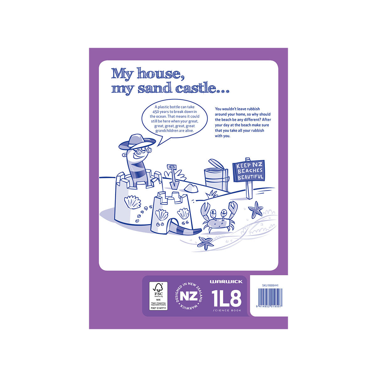 Warwick Exercise Book 1L8 36 Leaf Ruled 7mm Alternating Pages A4