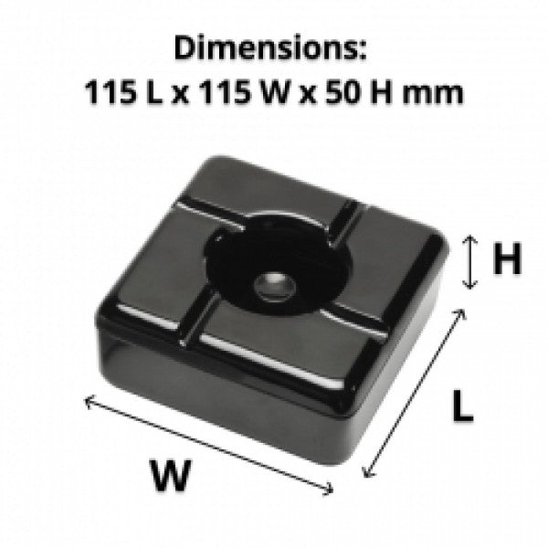 Windless Black Melamine Ashtray - Cafe Supply
