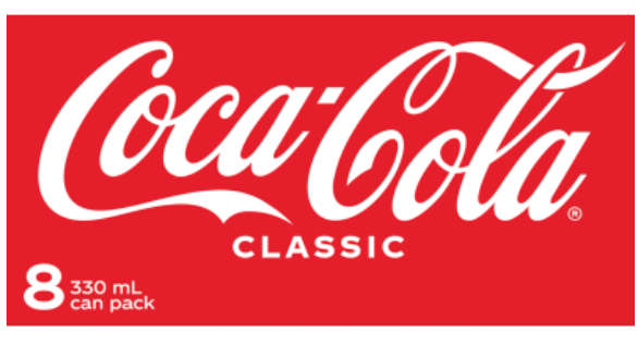 Coca-Cola Soft Drink Cans 8 x 330ml - Cafe Supply