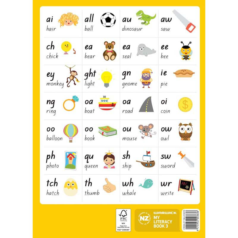 Warwick My Literacy Book 3 7mm Ruled 64 Page - Cafe Supply