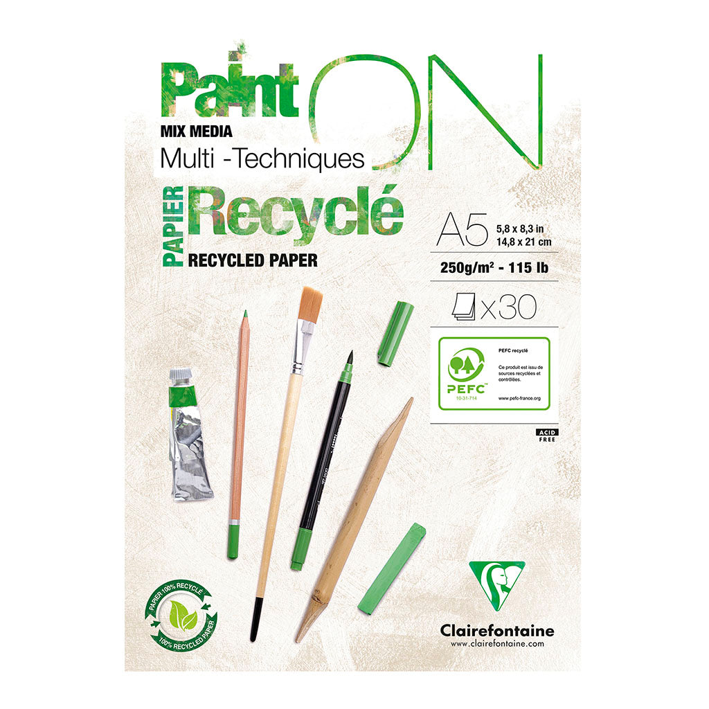PaintON Recycled Paper Pad White A5 30sh