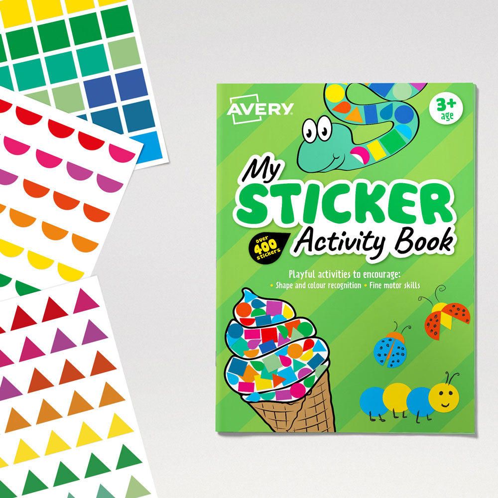 Avery Sticker Activity Book Green 210x297mm 6 Sheets - Cafe Supply
