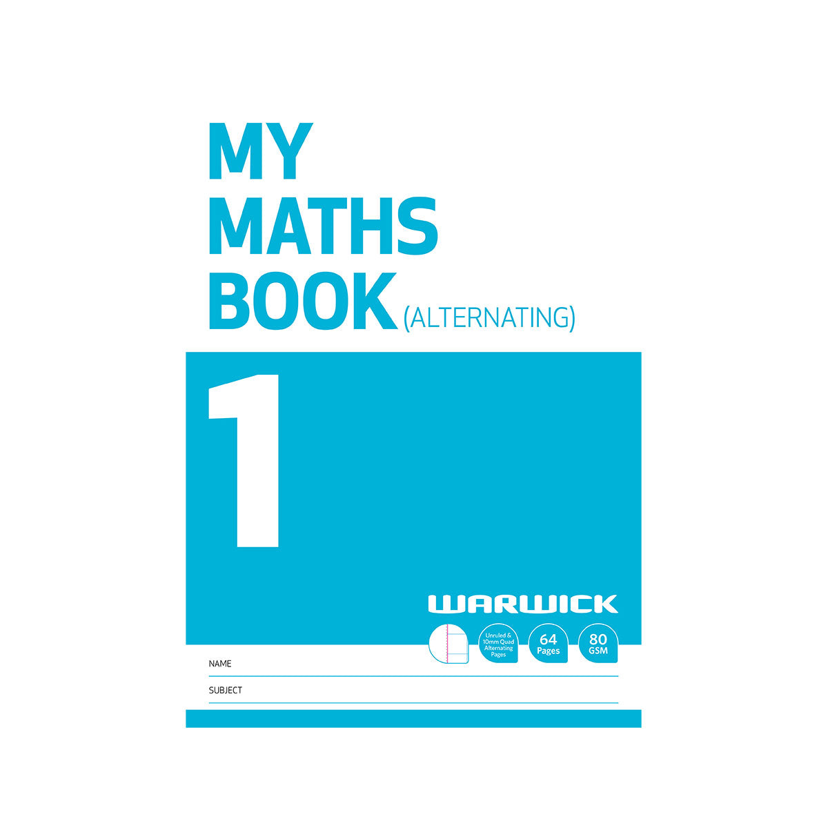 Warwick My Maths Book 1 10mm Quad Alternating Pages