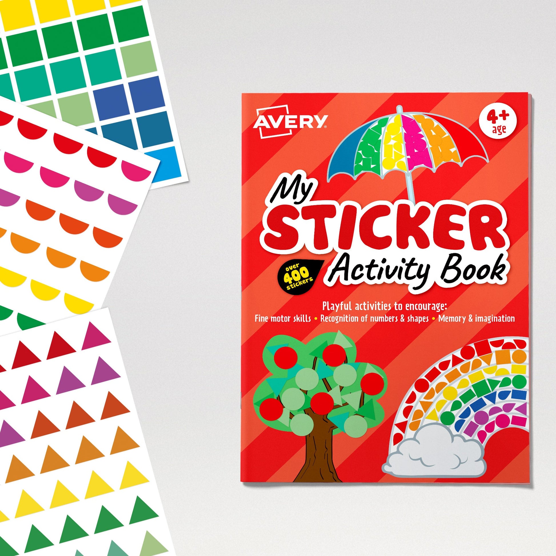 Avery Sticker Activity Book Red 210x297mm 6 Sheets - Cafe Supply