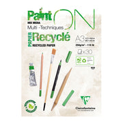 PaintON Recycled Paper Pad White A3 30sh