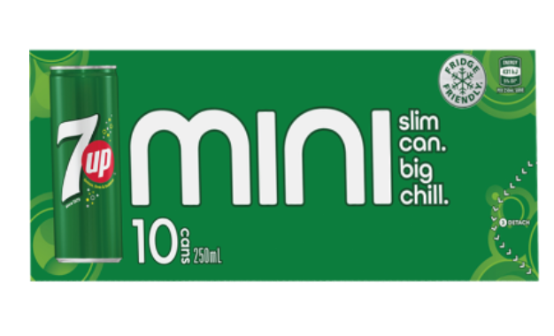 7 Up Mini Soft Drink Cans 10 x 250ml