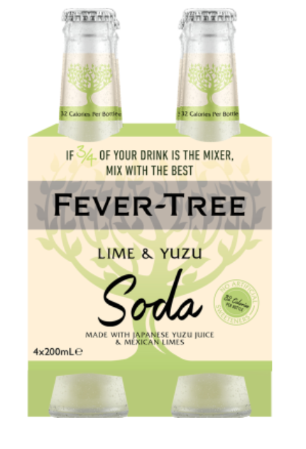 Fever-Tree Lime & Yuzu Soda Bottles 4 x 200ml