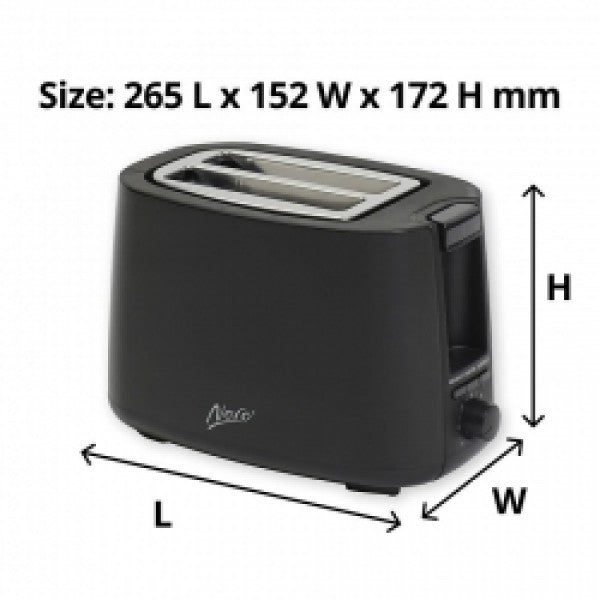 Nero Black Toaster 2 Slice 850W - Cafe Supply