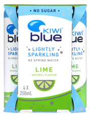 Kiwi Blue Lime Lightly Sparkling NZ Spring Water 4pk
