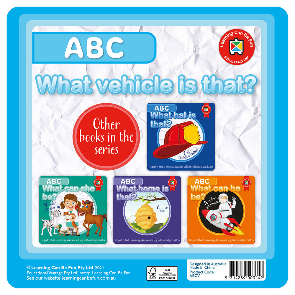 LCBF ABC What Vehicle Is That Book - Cafe Supply