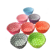 Large Muffin Paper Cases Multi-Coloured Polka Dots 55x36mm - Cafe Supply