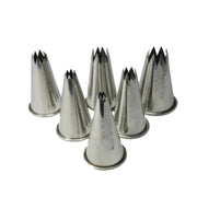 Stainless Steel Star Piping Tube Set (4, 6, 8, 10, 13 and 15mm) - Cafe Supply