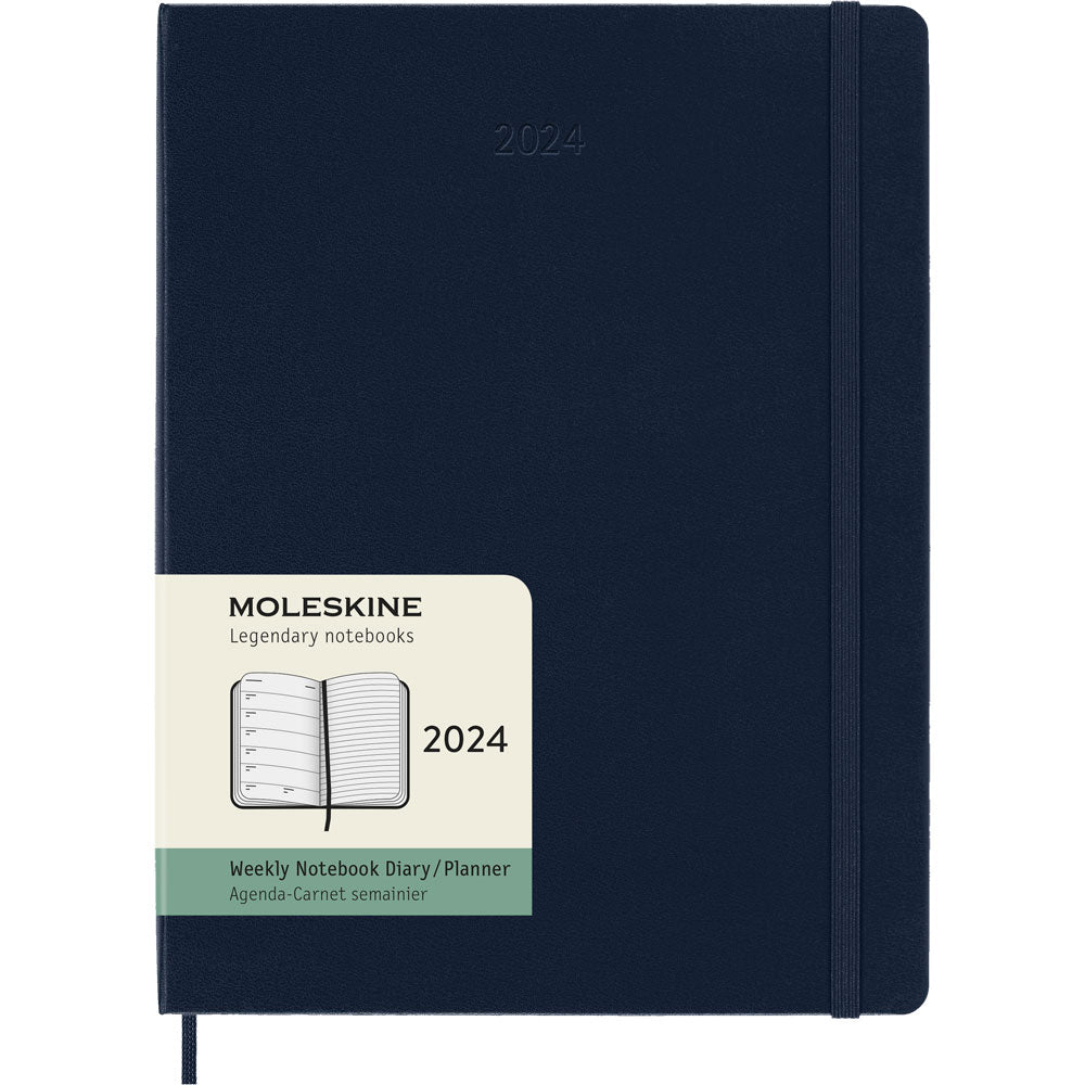 Moleskine Diary 12 Month Weekly + Notes HC XL Sapphire Blue