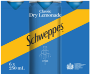 Schweppes Classic Dry Lemonade Cans 6 x 250ml