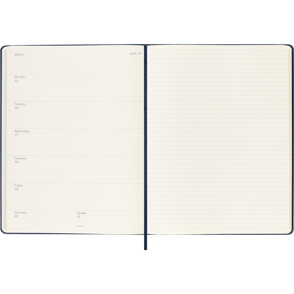Moleskine Diary 12 Month Weekly + Notes HC XL Sapphire Blue
