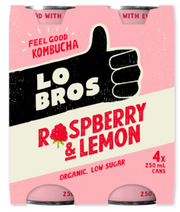 Lo Bros Raspberry & Lemon Kombucha 4 x 250ml